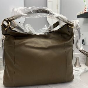 G.I.L.I. Pebble Leather Slouchy Wing Hobo (Olive) - New